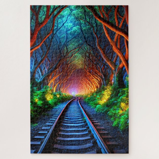 Train Tracks Tunnel Jigsaw Puzzle (Vertical)