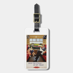 Train Travel, Vintage, Luggage Tag