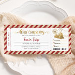Train Trip Christmas Boarding Pass Gift Ticket Invitation<br><div class="desc">Train Trip Christmas Boarding Pass Gift Ticket Invitation.</div>