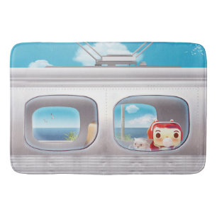 Train Trip with Cat Bath Mat