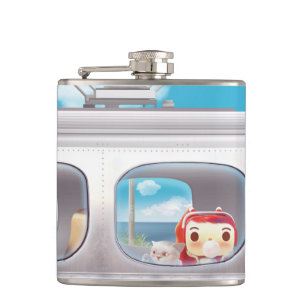 Train Trip with Cat Hip Flask