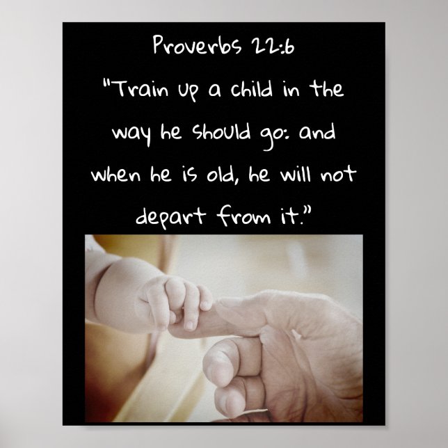 Train Up A Child Bible Verse Poster (Front)