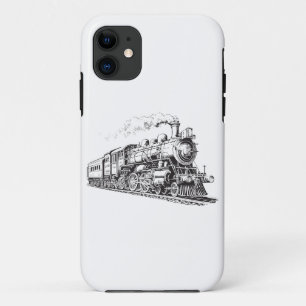Train Vintage Graphic Design Sketch Retro Steam  iPhone 11 Case