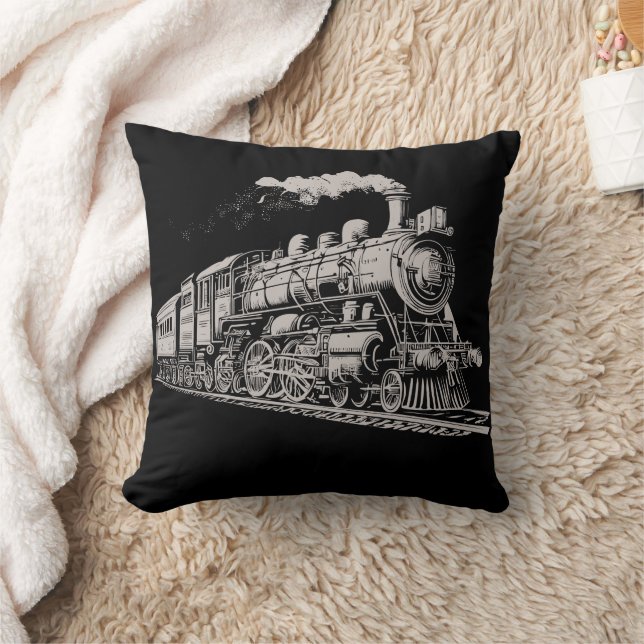 Train Vintage Graphic Design Sketch Retro Steam  Cushion (Blanket)