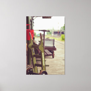 Train Vintage railway platform Canvas Print