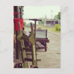 Train Vintage railway platform Postcard