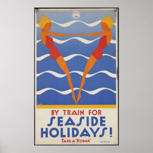 Train Vintage Travel Poster Ad Retro Prints