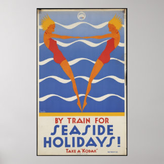 Train Vintage Travel Poster Ad Retro Prints