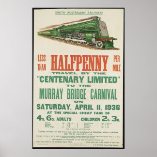 Train Vintage Travel Poster Ad Retro Prints