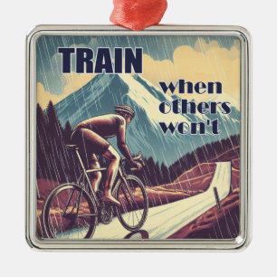 Train When Others Won't Cycling Metal Tree Decoration