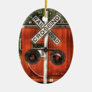 Train - Whippany, NJ - RailRoad Crossing Ceramic Tree Decoration