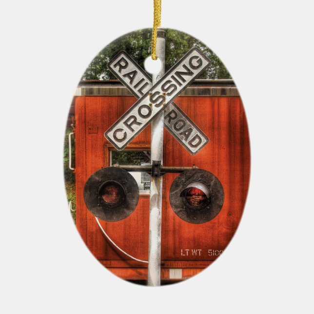 Train - Whippany, NJ - RailRoad Crossing Ceramic Tree Decoration (Front)