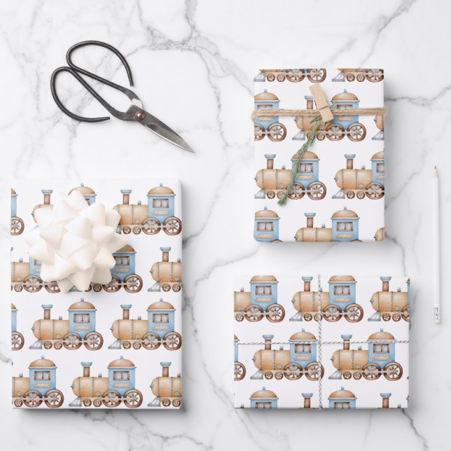 Train Wrapping Paper Sheet (Front)