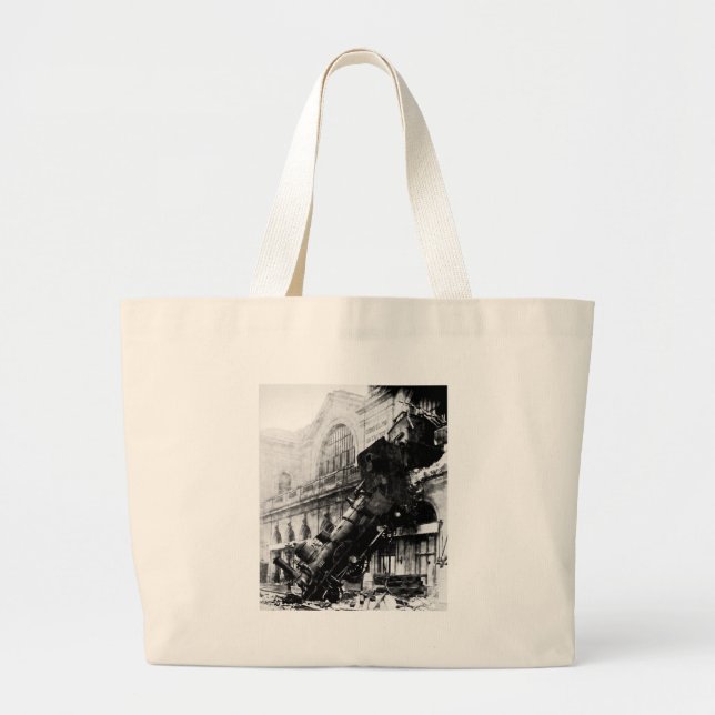 Train Wreck at Montparnasse , 22 October 1895 Large Tote Bag (Front)