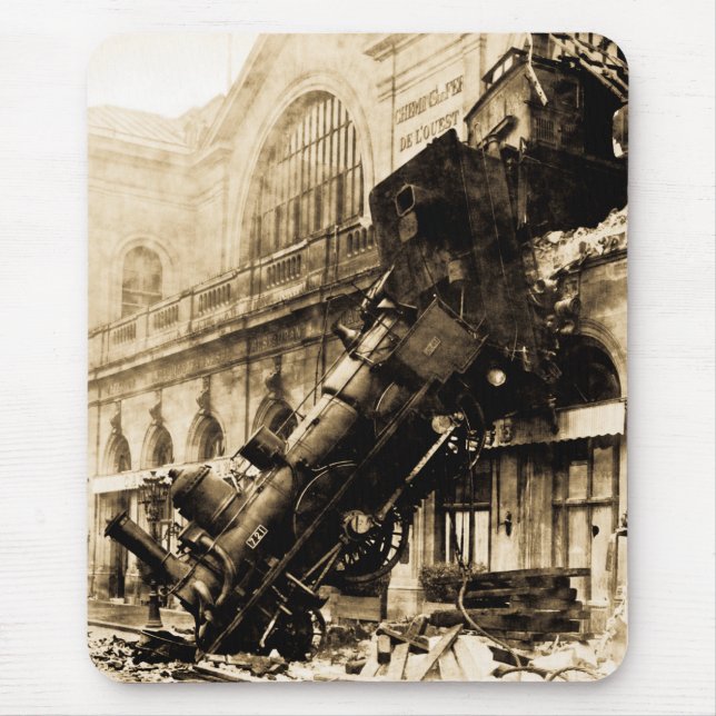 Train Wreck at Montparnasse , 22 October 1895 Mouse Mat (Front)
