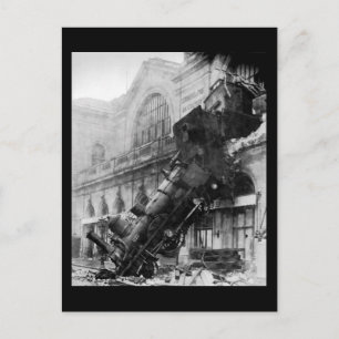 Train Wreck at Montparnasse, railroad disaster Postcard