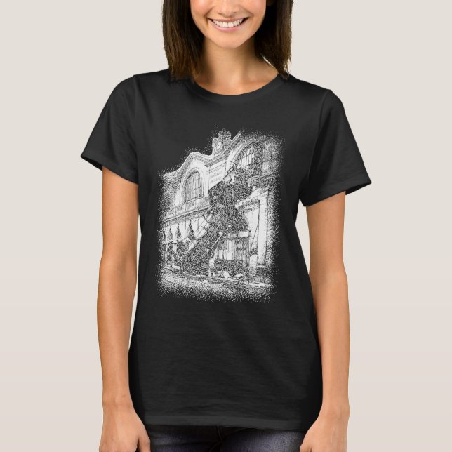 Train Wreck At Mounting Wet Station T-Shirt (Front)