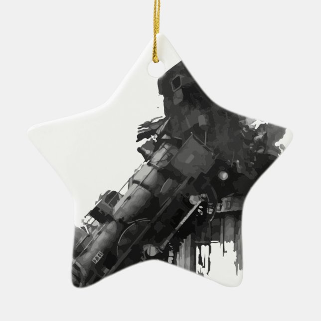 train-wreck ceramic tree decoration (Front)