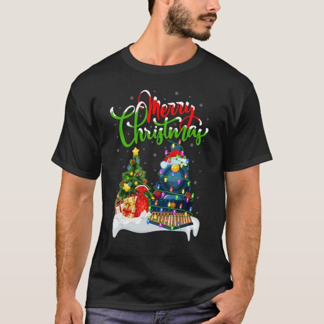 Train  Xmas Decorations Santa Train Christmas 1 T-Shirt (Front)