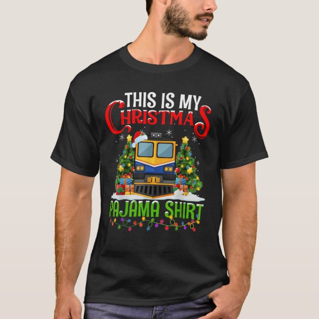 Train Xmas Lights This Is My Christmas Pajama  T-Shirt (Front)