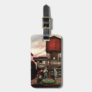 Train Yard Flower Garden by Stevan Dohanos Luggage Tag