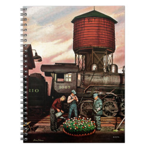 Train Yard Flower Garden by Stevan Dohanos Notebook