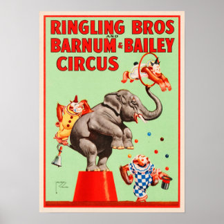 TRAINED ANIMALS Ringling Bros Barnum Bailey Circus Poster