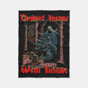 Trained Insane Went Insane Gym Fitness Bodybuildin Fleece Blanket