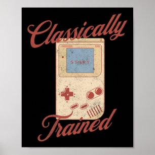 Trained Vintage Retro Video Game Handheld Games Poster