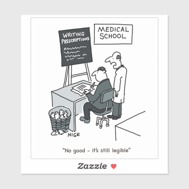 Trainee Doctor at Medical School Cartoon. (Sheet)