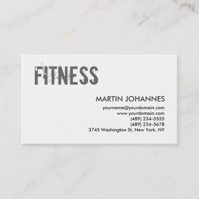 Trainer Grey Black White Dynamic Business Card (Front)