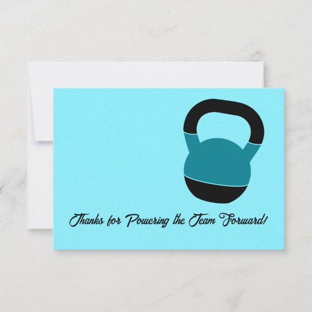 Trainer Kettlebell Landscape 3.5x5 Inch Thank You Card (Front)