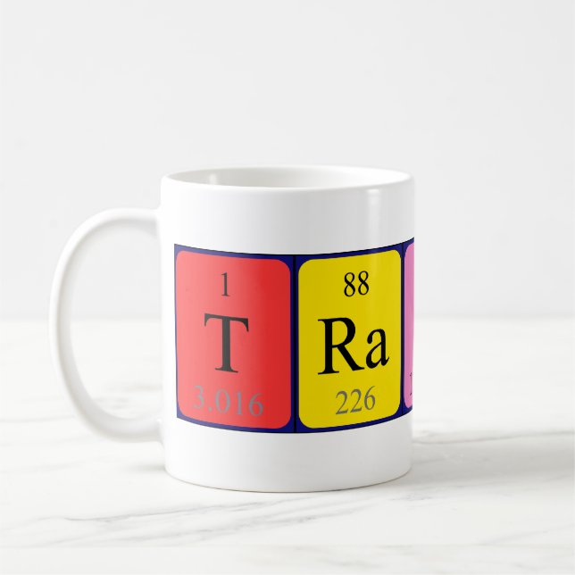Trainer periodic table name mug (Left)