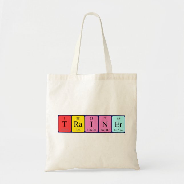Trainer periodic table name tote bag (Front)