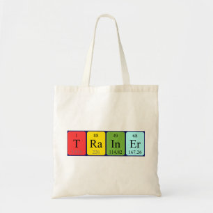 Trainer periodic table name tote bag