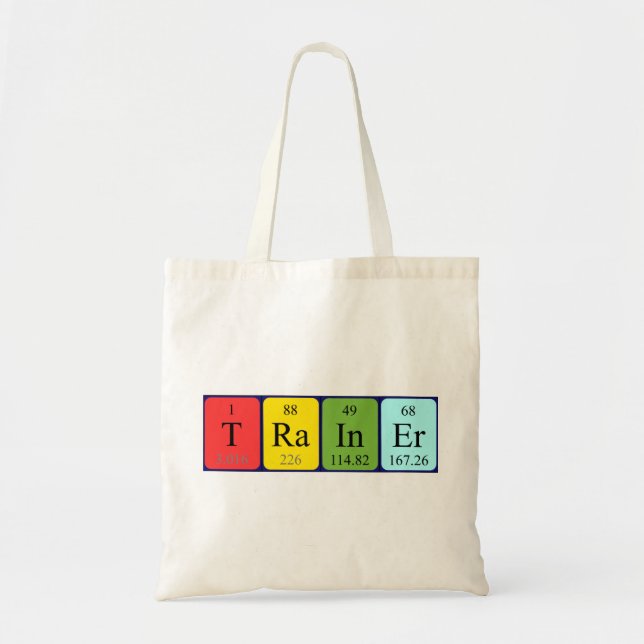 Trainer periodic table name tote bag (Front)