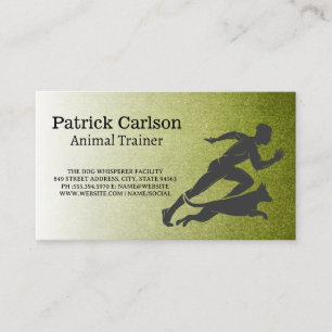 Trainer Running with Dog   Turf Business Card