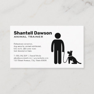 Trainer with Dog on Leash Business Card