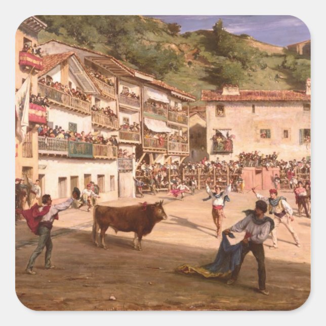 Training Fight in Biscay, 1869 Square Sticker (Front)