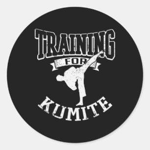 Training For Kumite Mma Karate Taekwondo Martial A Classic Round Sticker