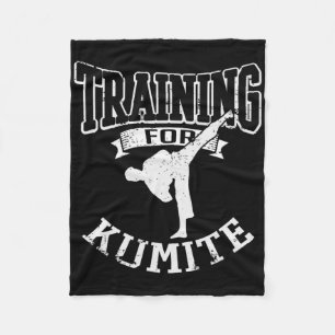 Training For Kumite Mma Karate Taekwondo Martial A Fleece Blanket