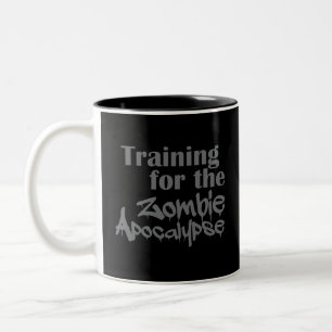 Training For The Zombie Apocalypse Funny Two-Tone Coffee Mug