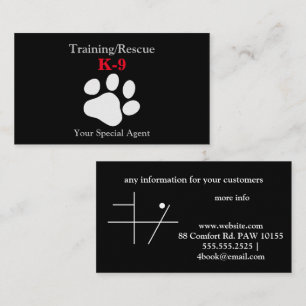 training / rescue business card