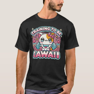 Training to Be Kawaii - Cute Funny Anime Gym Cat T-Shirt