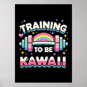 Training to Be Kawaii - Cute Funny Anime Workout Poster