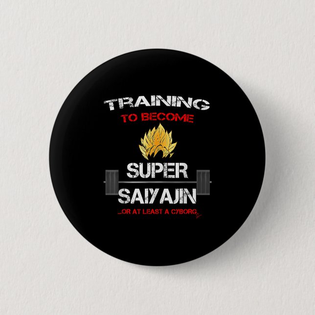Training To Become A Super Saiyajin - Fun Fitness  6 Cm Round Badge (Front)