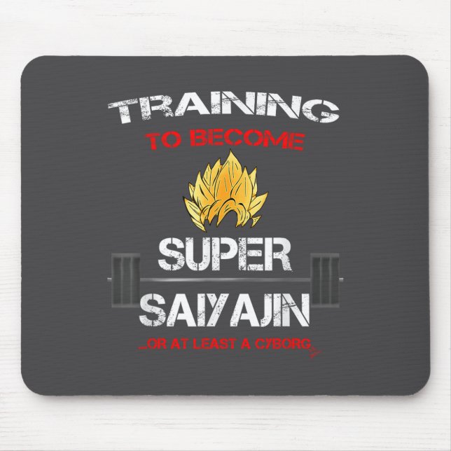 Training To Become A Super Saiyajin - Fun Fitness  Mouse Mat (Front)