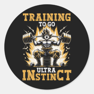 Training To Go Ultra Instinct Gym Weightlifting Bo Classic Round Sticker