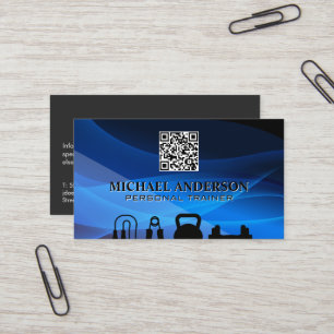 Training Workout Equipment Fitness QR Business Card