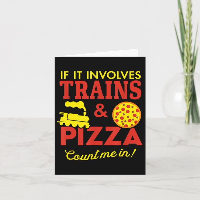 Trains And Pizza Fun Autism Awareness  Card (Front)
